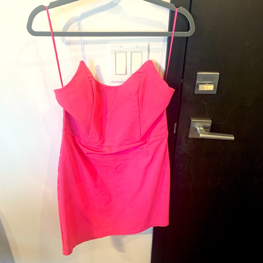 Pink by the way. Strapless Dress